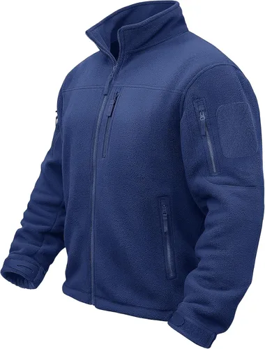 Vista 11 de TACVASEN - Chaqueta de forro polar para hombre, cremallera completa Verde militar