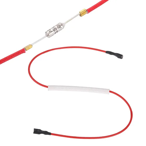 Vista 18 de MECCANIXITY Fusible de temperatura universal para olla arrocera, 168.8 °F 10 A 250 V Fusible térmico de metal con ambos terminales de fibra