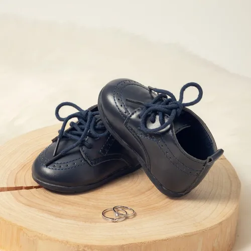 Vista 5 de ohsofy Zapatos Oxford de piel sintética, mocasines de goma y suela suave, zapatos de vestir de boda, zapatos de bebé para caminar