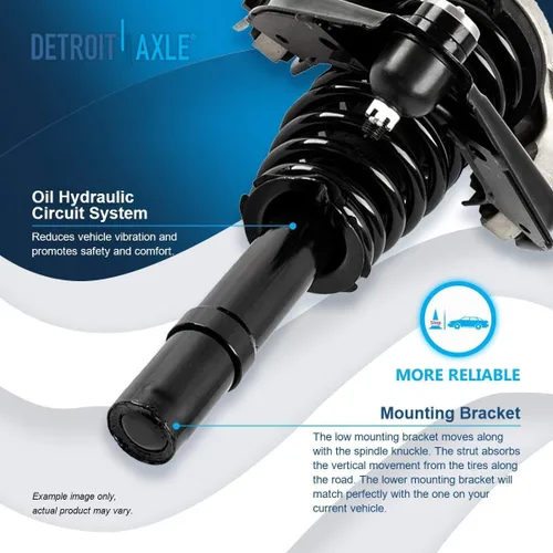 Vista 5 de Detroit Axle - Kit de puntales delanteros para Chrysler Sebring Dodge Stratus 99-00 Cirrus Plymouth Breeze 99-06, muelle helicoidal de 2 puntales