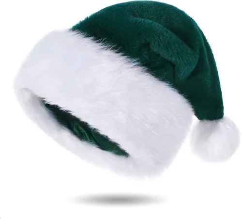 Vista 18 de Sombreros de Papá Noel para adultos, unisex, de terciopelo al tacto, cómodos, sombreros de Navidad para Año Nuevo, fiestas, suministros de Navidad