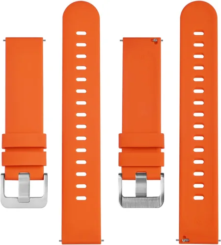Vista 93 de BISONSTRAP Correas de reloj de silicona, correas de reloj delgadas con liberación rápida, 0.787 in, negro con hebilla negra