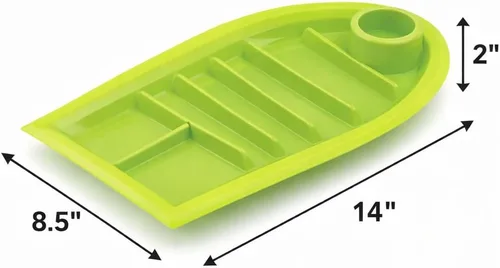 Vista 6 de Juego de 3 platos para tacos, bandejas divisoras de plástico para tacos con ranuras de pie, sin BPA, aptas para lavavajillas y microondas