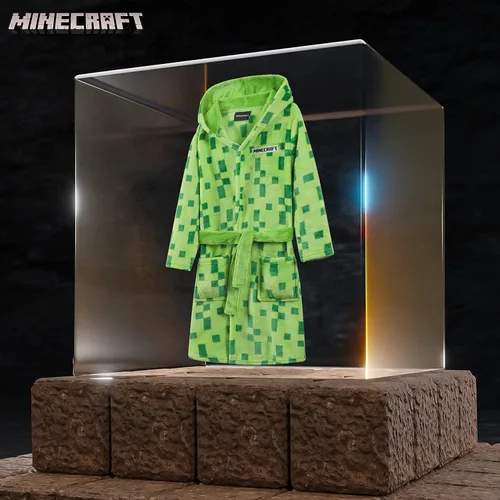 Vista 4 de Minecraft Bata para niños, bata de baño de forro polar esponjoso para niños y adolescentes
