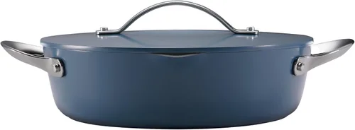 Vista 3 de Tramontina Fiora - Sartén antiadherente de cerámica con tapa de 4.25 Azul
