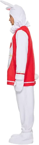 Vista 5 de EraSpooky Disfraz de conejo para adultos, traje de mascota de conejo blanco para Halloween