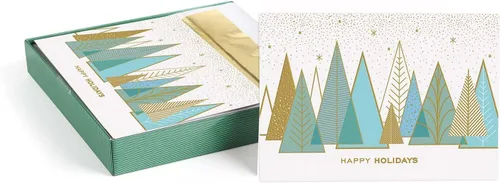 Vista 18 de Between The Branches Tarjetas Navideñas con Lámina Dorada / 16 Tarjetas de Navidad en Caja con Sobres Forrados de Lámina / 5 5/8" x 7 7/8" Tarjetas