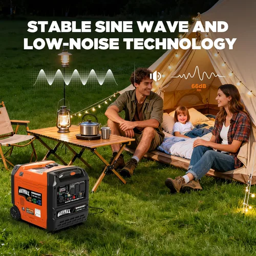 Vista 6 de GENMAX Generador inversor silencioso de 6250 W de tres combustibles (modelo 2026) cuenta con arranque y parada automática de 2 cables, control