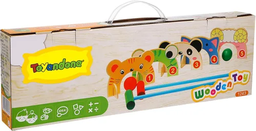 Vista 7 de TOYANDONA Juego de croquet para niños para 2 jugadores, juego de croquet de animales de madera, actividades al aire libre, actividades con mazos