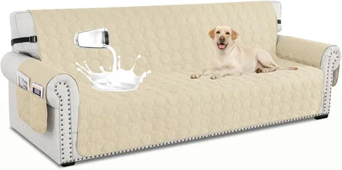 Vista 14 de XINEAGE - Funda 100% impermeable para silla y sofá para mascotas, funda antideslizante para sofá lavable, funda para silla con 1 cojín, protector