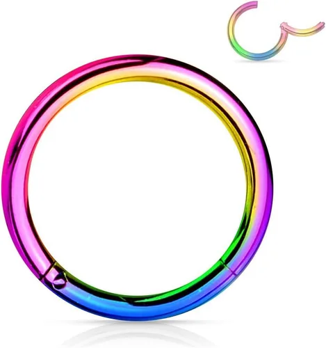 Vista 29 de Forbidden Body Jewelry - Piercing para la nariz de acero quirúrgico 316L con bisagra, 14G, 16G, 18G, diámetro de 15/64, 5/16, 25/64, 15/32 pulgadas
