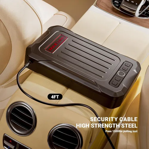 Vista 7 de MAXSafes - Caja fuerte portátil para pistolas con huellas dactilares, caja fuerte para armas con llaves, acceso rápido, biométrica inteligente