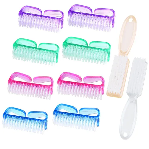Vista 10 de Cepillo de uñas con agarre de mango, cepillos de limpieza de manos para limpiar los dedos de los pies y las uñas, kit de herramientas de limpieza