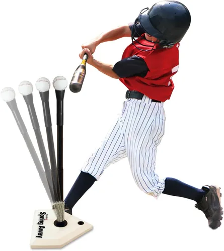 Vista 2 de Heater Sports Spring Away Batting Tee - Altura ajustable, duradera y portátil, ayuda de entrenamiento de béisbol y softbol para todas las edades