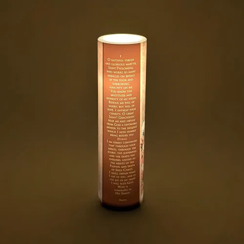 Vista 7 de Vela de oración devocional sin llama LED St Philomena