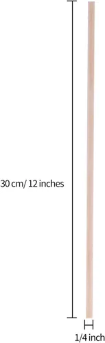 Vista 2 de Varillas de madera de 1/4 x 12 pulgadas sin terminar de madera natural para manualidades, palos de bambú para ramo de flores, 50 piezas