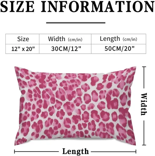 Vista 2 de ArogGeld Funda de cojín lumbar con estampado de guepardo rosa intenso, almohada con estampado de leopardo fucsia para decoración de granja, funda