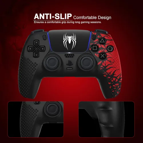 Vista 6 de Darno Funda de silicona antideslizante para controlador Ps5, accesorios para controlador Ps5, suave cubierta protectora para el agarre del control