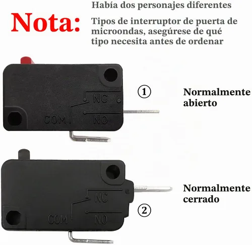 Vista 7 de Pieza de repuesto para interruptor de puerta de horno de microondas, 16A 125VAC, KW3AT-16 (compatible con KW3A-16), normalmente cerrado, 1 unidad