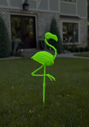 Vista 4 de Figura de Flamingo Rosa de 30 Pulgadas que Brilla en la Oscuridad Multicolor