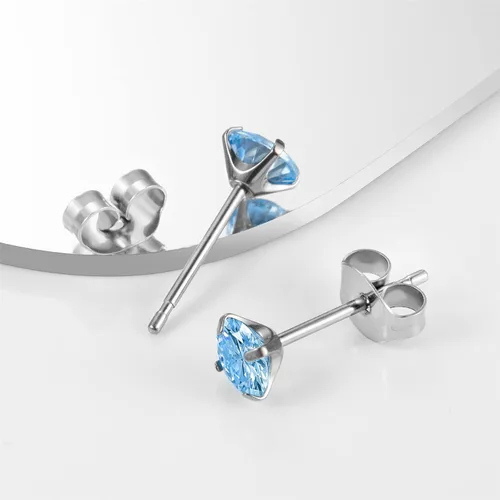 Vista 6 de YSWUJIN Aretes de titanio G23, hipoalergénicos para mujeres, niñas, hombres, orejas sensibles, circonita cúbica, pulido de alta calidad con parte