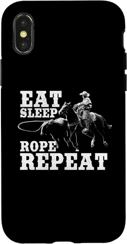 Vista 5 de Team Roping Funny Rodeo Cowboy Cowgirl Horse Riding Roper Case for iPhone 17