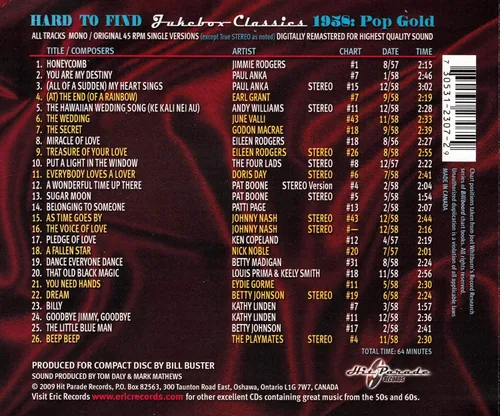 Vista 2 de Hard To Find Jukebox Classics 1958 Pop Gold