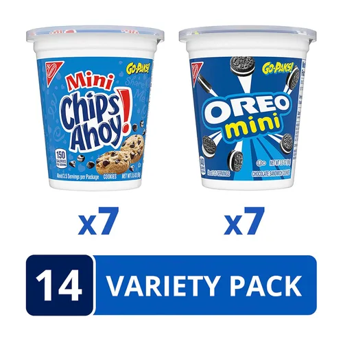Vista 3 de Go-Cup - Paquete surtido de mini galletas OREO, mini galletas CHIPS AHOY, RITZ Bits de queso, Teddy Grahams de miel, Nutter Butter Bites, Mini Nilla