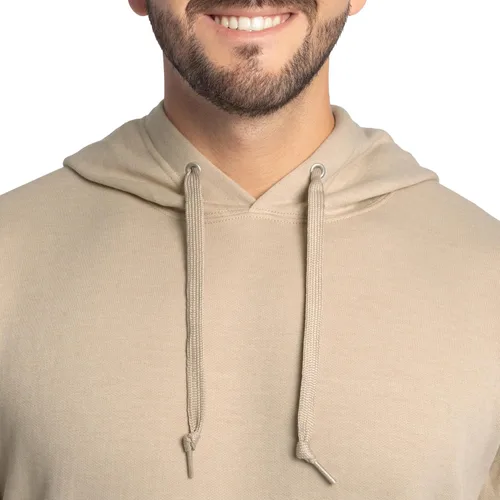 Vista 3 de Fruit of the Loom Men's Eversoft Fleece Pullover Hooded Sweatshirt, Moisture Wicking & Breathable Jersey jaspeado caqui