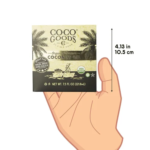 Vista 9 de Coco Goods Co. Aceite de coco orgánico de origen único premium, centrifugadora extraída – Ideal para el cuidado del cabello y las uñas, hidratante