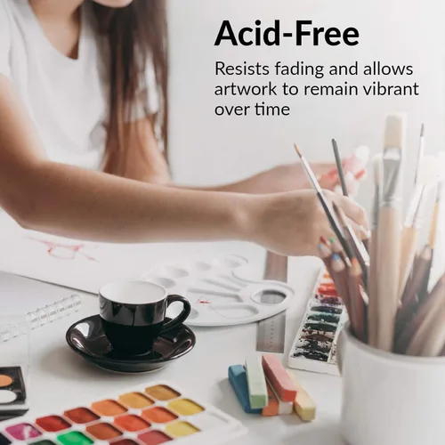 Vista 8 de Bloc de papel de acuarela, paquete de 2, papel pesado blanco prensado en frío de 140 libras para pintura de acuarela, marcadores y bolígrafos, 9 x