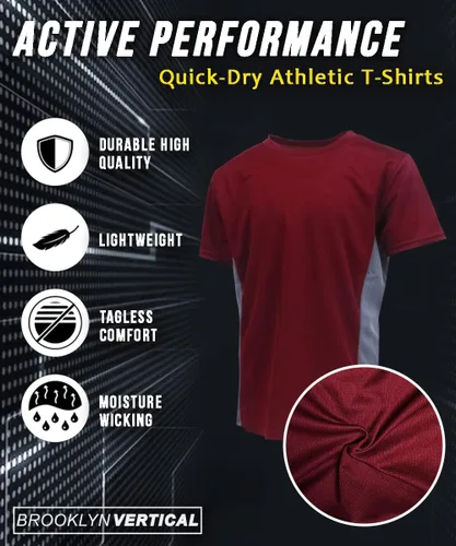 Vista 2 de BROOKLYN VERTICAL Paquete de 5 camisetas de secado rápido que absorben la humedad para niño, con cuello redondo
