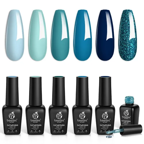 Vista 42 de beetles - Juego de esmaltes en gel color borgoña – Berry Merlot 6, ciruela, cereza, moca, rojo, otoño-invierno, morado oscuro, vino púrpura oscuro