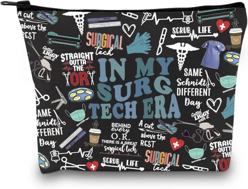 Vista 8 de Regalo de tecnología quirúrgica, regalo para enfermera, médico, regalo en bolsa de maquillaje My Surg Tech, regalo para cirujano tecnólogo Surg Tech