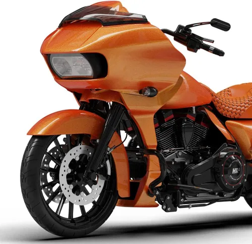 Vista 6 de HR3 Cubierta de alerón de carenado de whisky ámbar compatible con modelos Harley Road Glide FLTRX FLTRXS FLTRXST FLTRXSE 2017-2023 Amber Whiskey
