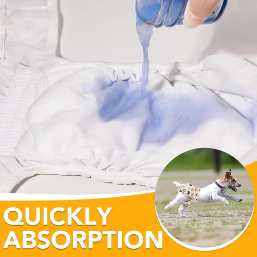 Vista 3 de XPCARE Pañales para Perras Hembras (Paquete de 4) – Pañales Lavables y Reutilizables para Perras Hembras – Pañales para Cachorros Altamente
