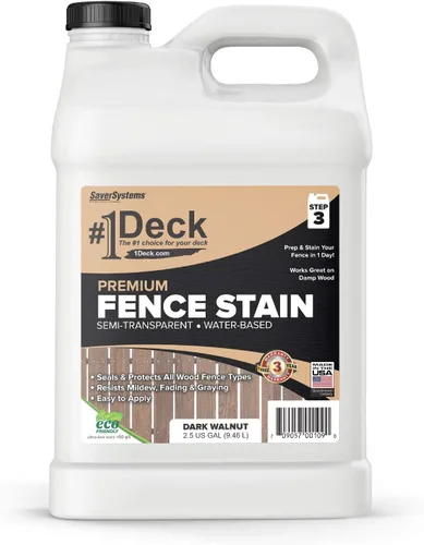 Vista 8 de Tinte para valla de madera #1 Deck Premium - Sellador semitransparente (1 galón, nogal oscuro)