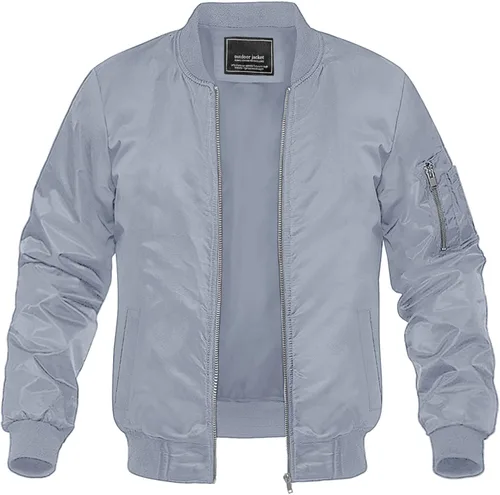 Vista 13 de MAGNIVIT - Chaqueta bomber ligera para hombre, cortavientos, casual, para primavera y otoño, para exteriores