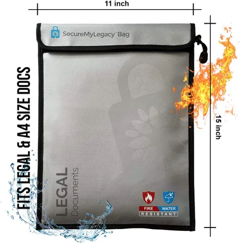 Vista 7 de Secure My Legacy - Bolsa impermeable e ignífuga para documentos (4 unidades)