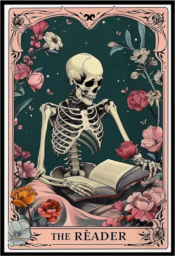 Vista 20 de Póster de libros de cartas de tarot, arte de pared, diseño de mariposa, flores botánicas, arte de pared, biblioteca, lectura, impresiones en lienzo