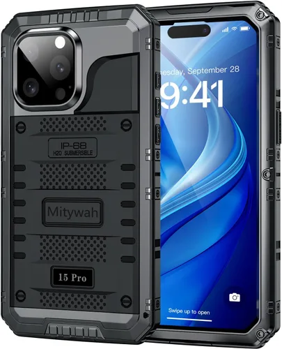 Vista 25 de Mitywah Funda impermeable para iPhone 7/iPhone 8 / iPhone SE 2020, funda de metal resistente de grado militar, protección de cuerpo completo