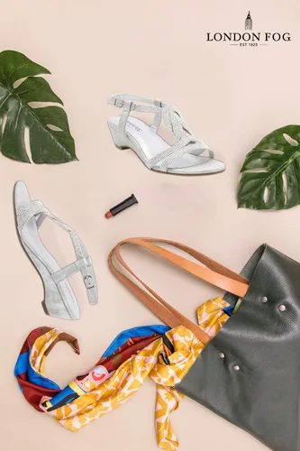 Vista 5 de LONDON FOG Sandalias de vestir Macey de cuña media para mujer