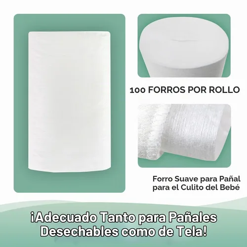 Vista 3 de wegreeco Revestimientos de pañales sin perfume, sin fragancia y sin cloro, 100 hojas por rollo (1 rollo)