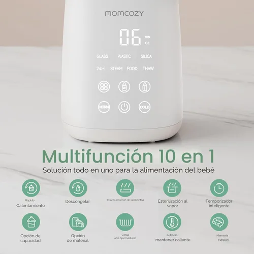 Vista 4 de Momcozy Calentador de Biberones, Calentadores de Biberones Rápidos para Todos los Biberones con Temporizador, Control Preciso de Temperatura