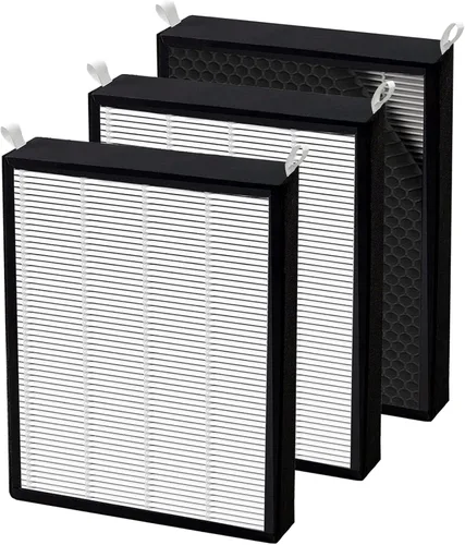 Vista 5 de Paquete de 2 filtros True HEPA/carbono de repuesto compatibles con NUWAVE OxyPure purificador de aire inteligente para áreas grandes modelos 47001