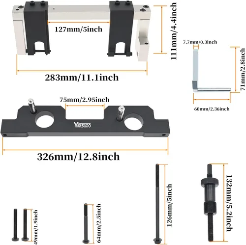 Vista 5 de Engine Vanos Kit de herramientas de sincronización de bloqueo de alineación del árbol de levas Compatible con BMW N20 N26, con funda de transporte