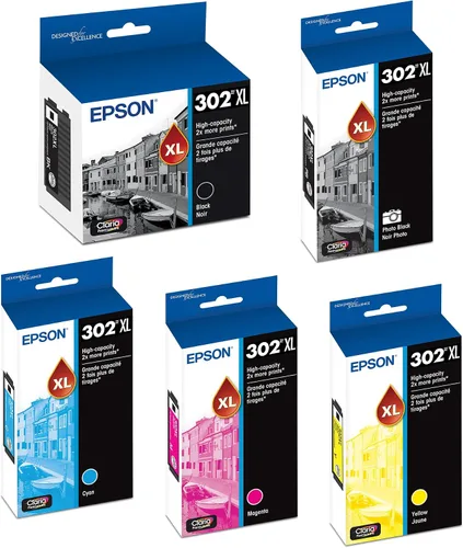 Vista 7 de Epson T302XL-BCS Claria Premium - Cartucho de tinta de alta capacidad, negro y capacidad estándar, negro y color fotográfico (CMYPB) (paquete de 2)