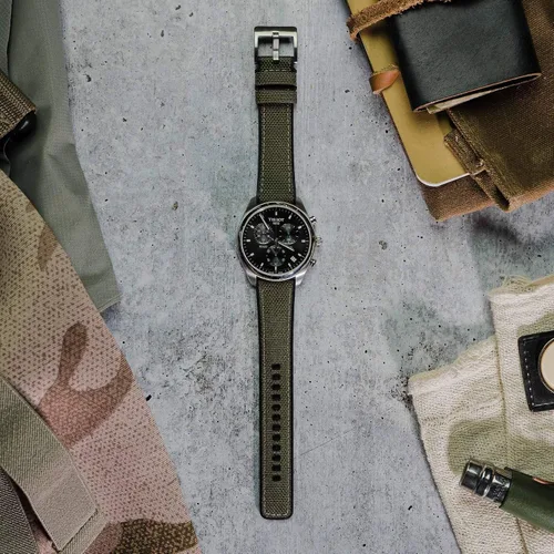 Vista 2 de BARTON WATCH BANDS Con barras de resorte integradas de liberación rápida, tela Cordura y silicona, correas de reloj híbridas de tela Cordura
