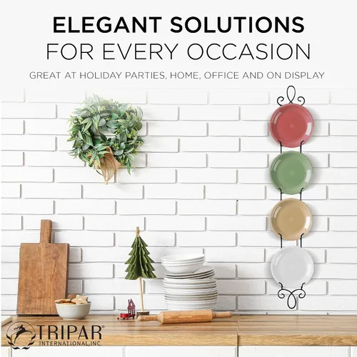 Vista 4 de TRIPAR Augusta - Estante vertical de 4 niveles para platos coleccionables, placas, platos y porcelana