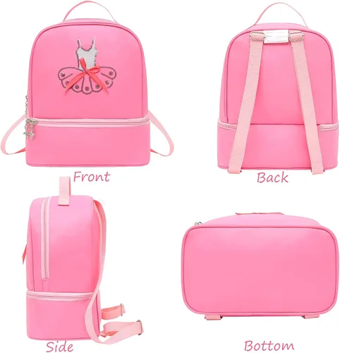 Vista 3 de Dorlubel Linda mochila de baile de ballet tutú vestido bolsa de baile con llavero para niñas